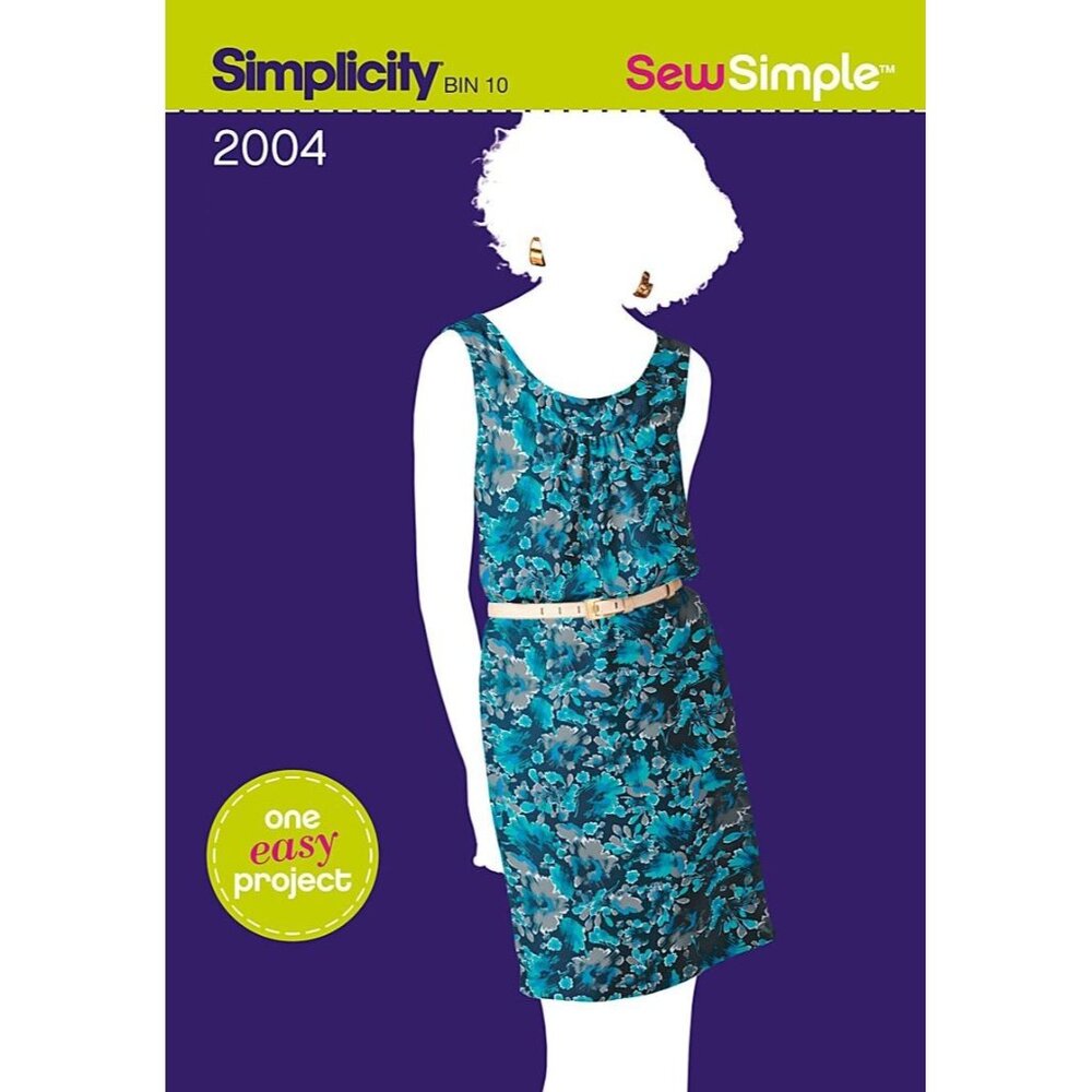 Simplicity Sewing Pattern 2004 Pullover Dress Easy to Sew Misses Size XS-XL